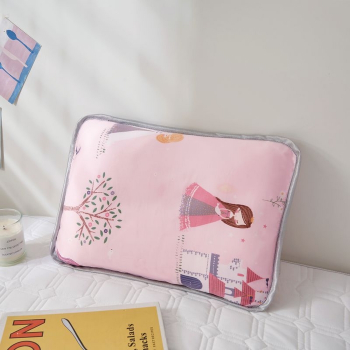 91家纺网 家纺一手货源 找家纺 小米枕芯 2025新款全棉儿童凉感冰爽柔软舒适亲肤枕头枕芯 粉色花仙子【一对装】