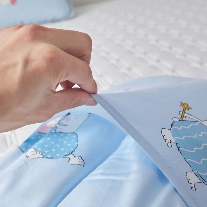 91家纺网 家纺一手货源 找家纺 小米枕芯 2025新款全棉儿童凉感冰爽柔软舒适亲肤枕头枕芯 蓝色小熊【一对装】