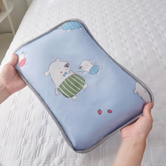 91家纺网 家纺一手货源 找家纺 小米枕芯 2025新款全棉儿童凉感冰爽柔软舒适亲肤枕头枕芯 蓝色小熊【一对装】