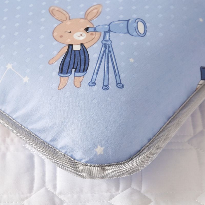 91家纺网 家纺一手货源 找家纺 小米枕芯 2025新款全棉儿童凉感冰爽柔软舒适亲肤枕头枕芯 蓝色星空【一对装】