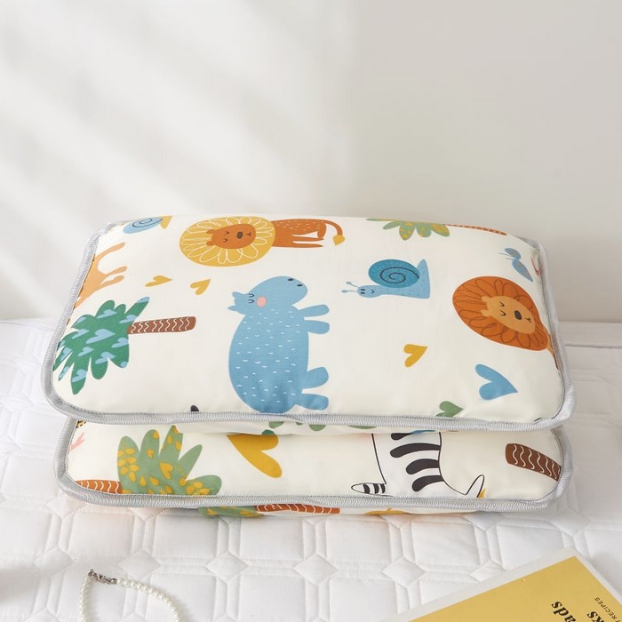 91家纺网 家纺一手货源 找家纺 小米枕芯 2025新款全棉儿童凉感冰爽柔软舒适亲肤枕头枕芯 米色森林园【一对装】