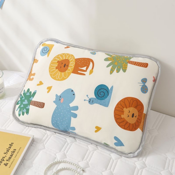 91家纺网 家纺一手货源 找家纺 小米枕芯 2025新款全棉儿童凉感冰爽柔软舒适亲肤枕头枕芯 米色森林园【一对装】