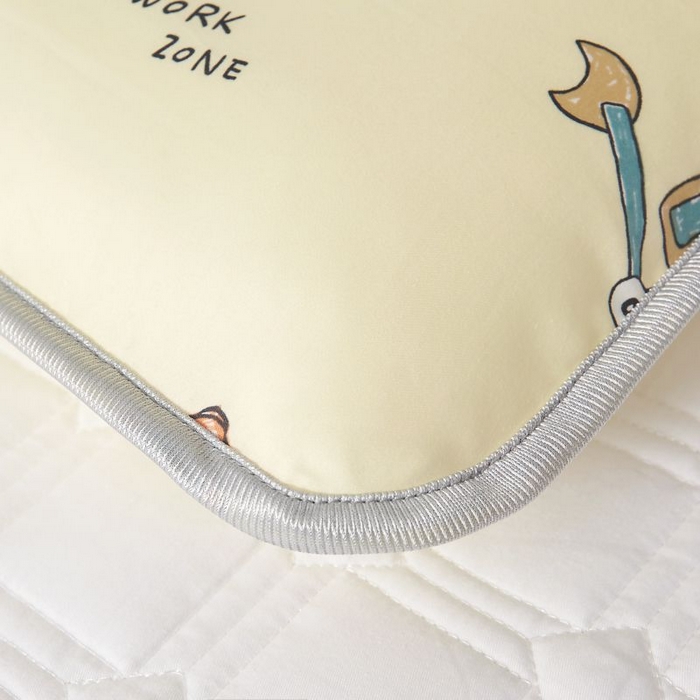 91家纺网 家纺一手货源 找家纺 小米枕芯 2025新款全棉儿童凉感冰爽柔软舒适亲肤枕头枕芯 米色挖掘机【一对装】