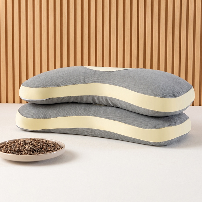 91家纺网 家纺一手货源 找家纺 小米枕芯 2025新款色丁布荞麦枕头枕芯 灰色