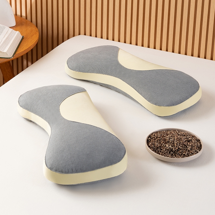 91家纺网 家纺一手货源 找家纺 小米枕芯 2025新款色丁布荞麦枕头枕芯 灰色