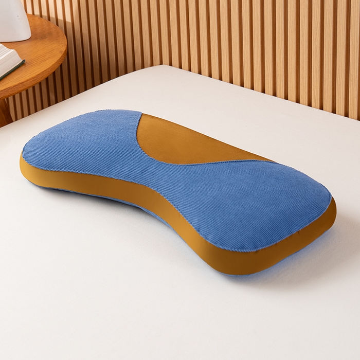 91家纺网 家纺一手货源 找家纺 小米枕芯 2025新款色丁布荞麦枕头枕芯 蓝色