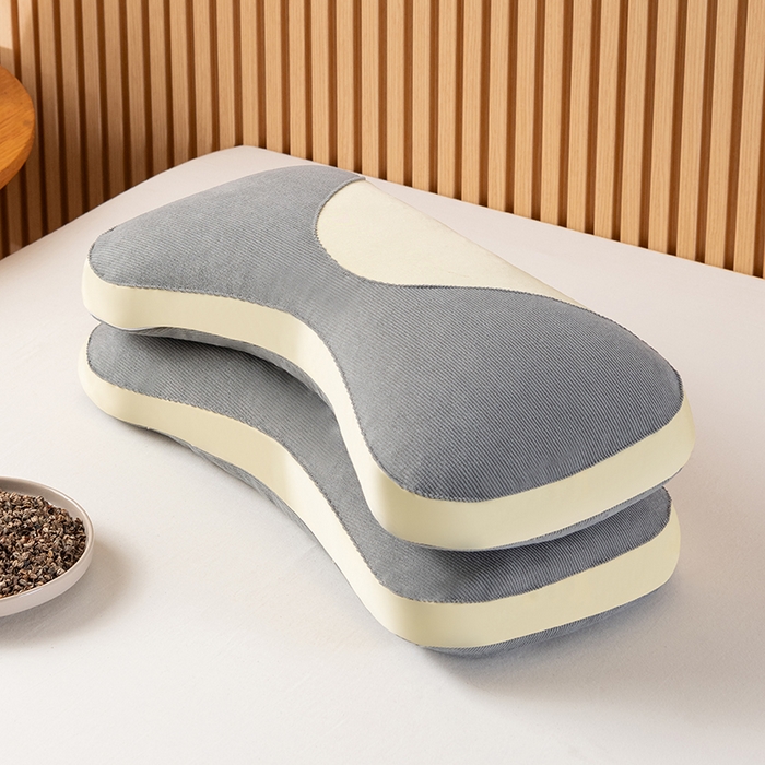 91家纺网 家纺一手货源 找家纺 小米枕芯 2025新款色丁布荞麦枕头枕芯 灰色