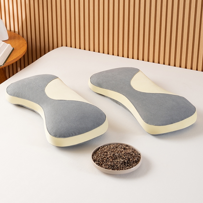 小米枕芯 2025新款色丁布荞麦枕头枕芯 灰色