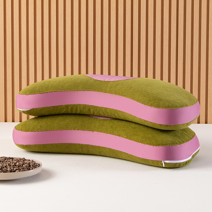 91家纺网 家纺一手货源 找家纺 小米枕芯 2025新款色丁布荞麦枕头枕芯 绿色