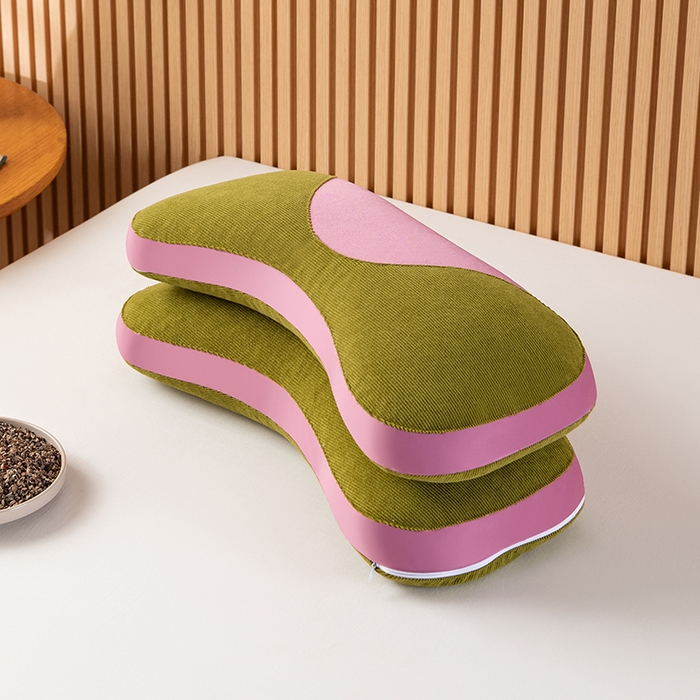 91家纺网 家纺一手货源 找家纺 小米枕芯 2025新款色丁布荞麦枕头枕芯 绿色