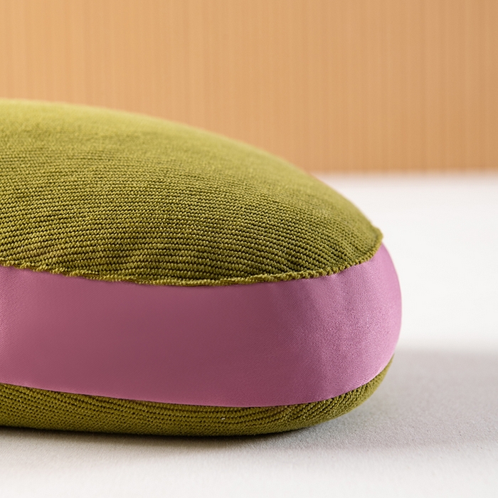 91家纺网 家纺一手货源 找家纺 小米枕芯 2025新款色丁布荞麦枕头枕芯 绿色