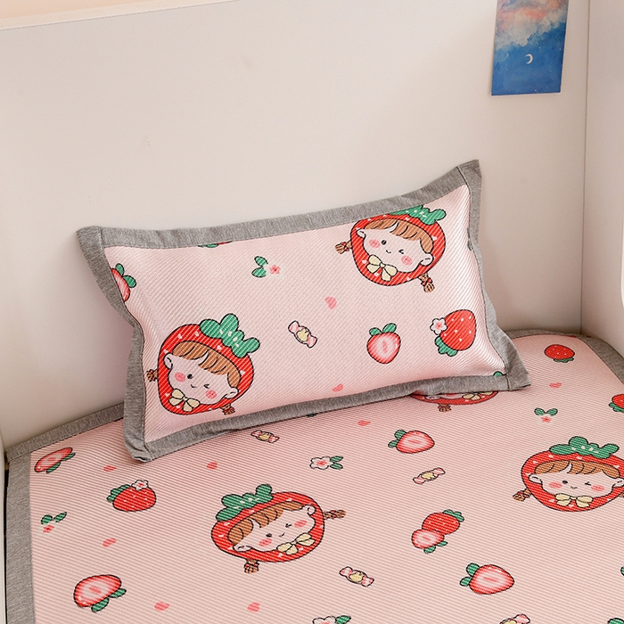 91家纺网 家纺一手货源 找家纺 （总）萌宝家纺 2025新款7A抗菌儿童冰藤席卡通软席幼儿园冰丝席可定制