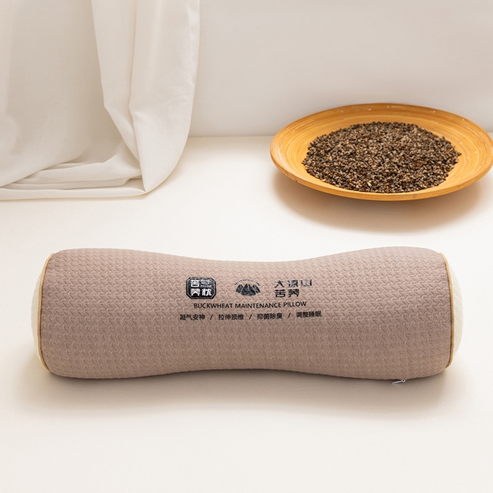 91家纺网 家纺一手货源 找家纺 小米枕芯 2025新款大凉山荞麦枕圆形三角形颈椎牵引枕 圆形-咖色