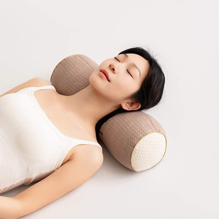 91家纺网 家纺一手货源 找家纺 小米枕芯 2025新款大凉山荞麦枕圆形三角形颈椎牵引枕 圆形-咖色
