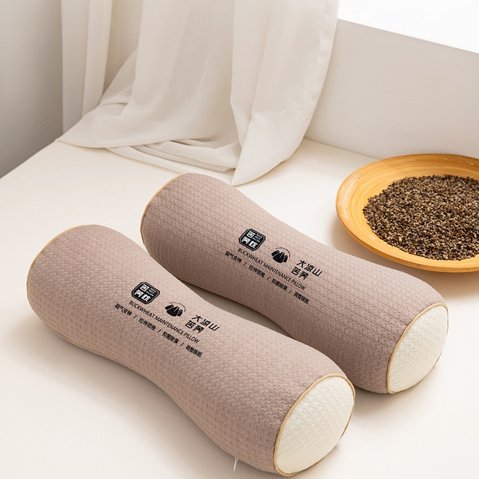 91家纺网 家纺一手货源 找家纺 小米枕芯 2025新款大凉山荞麦枕圆形三角形颈椎牵引枕 圆形-咖色