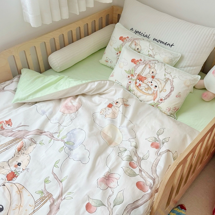 91家纺网 家纺一手货源 找家纺 （总）萌宝家纺 2025新款A类60S数码大版印花长绒棉幼儿园三件套儿童多件套