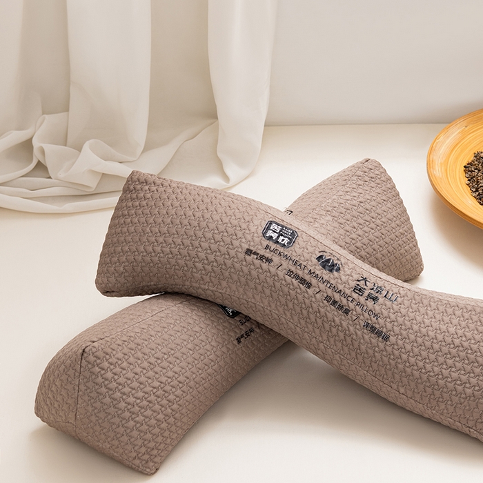 91家纺网 家纺一手货源 找家纺 小米枕芯 2025新款大凉山荞麦枕圆形三角形颈椎牵引枕 三角-咖色