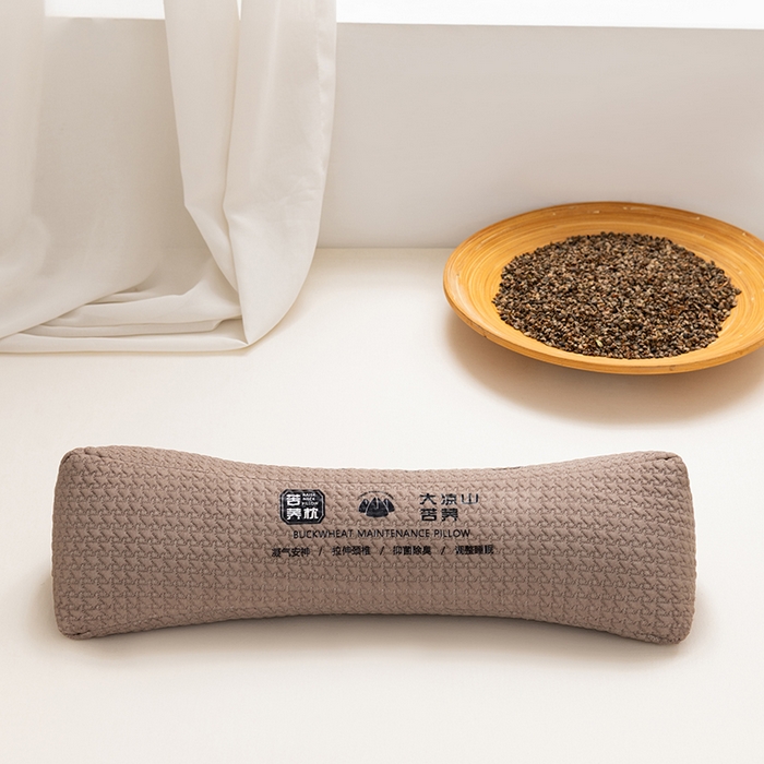 91家纺网 家纺一手货源 找家纺 小米枕芯 2025新款大凉山荞麦枕圆形三角形颈椎牵引枕 三角-咖色