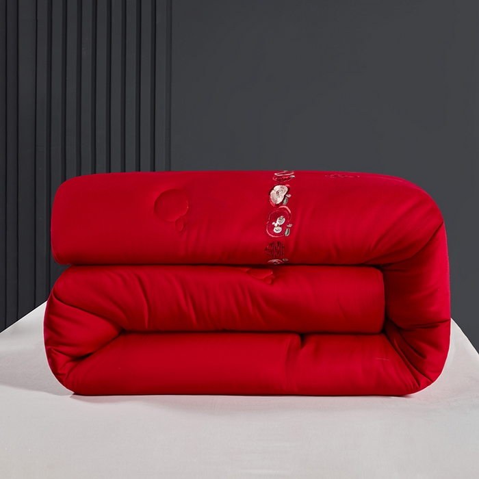 91家纺网 家纺一手货源 找家纺 （总）小牛席业 2025新款平安喜乐婚庆被喜被被子被芯天丝莫代尔木本纤维再生纤维