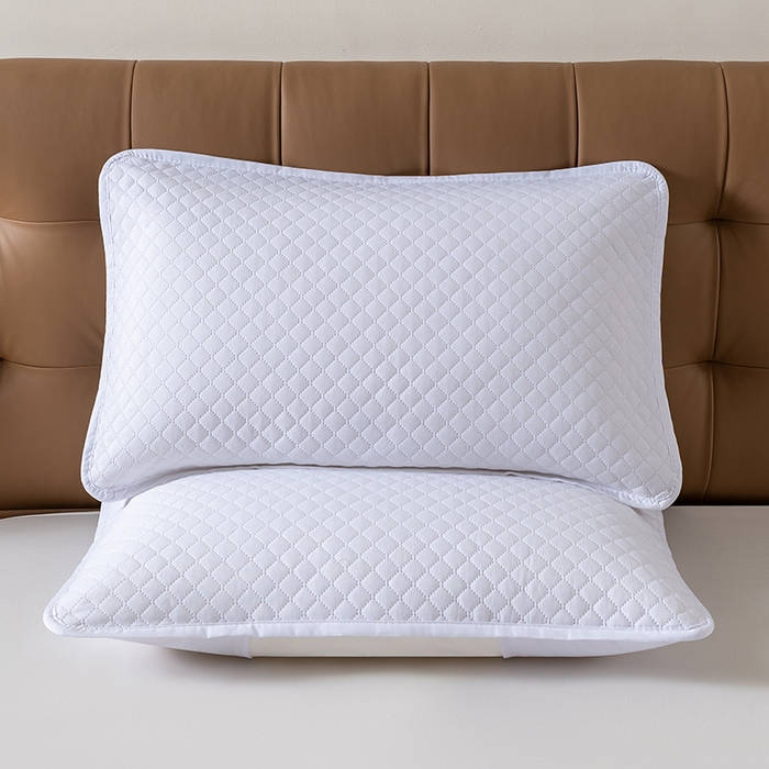 91家纺网 家纺一手货源 找家纺 小米枕芯 2025新款纯色简约隔脏枕套 白色一对