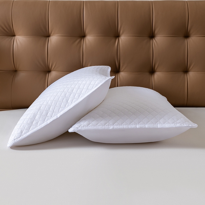 91家纺网 家纺一手货源 找家纺 小米枕芯 2025新款纯色简约隔脏枕套 白色一对