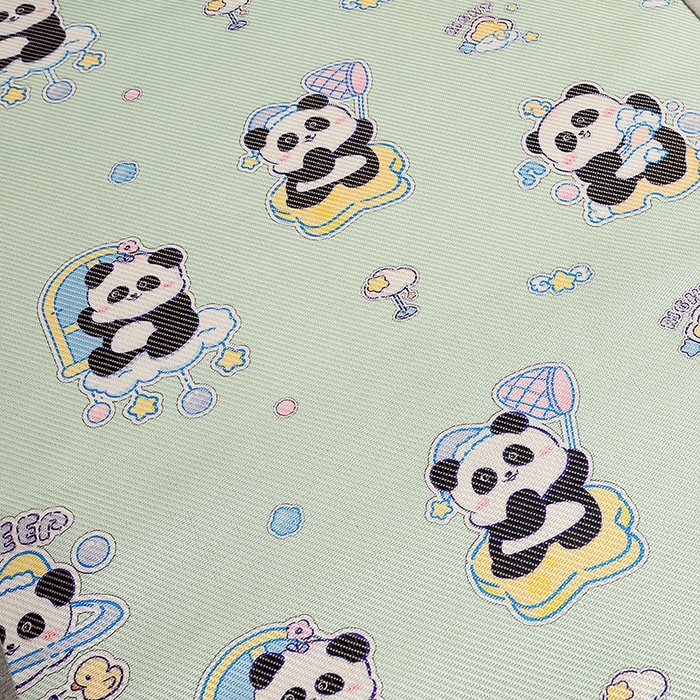 91家纺网 家纺一手货源 找家纺 萌宝家纺 2025新款7A抗菌儿童冰藤席卡通软席幼儿园冰丝席可定制 小熊猫