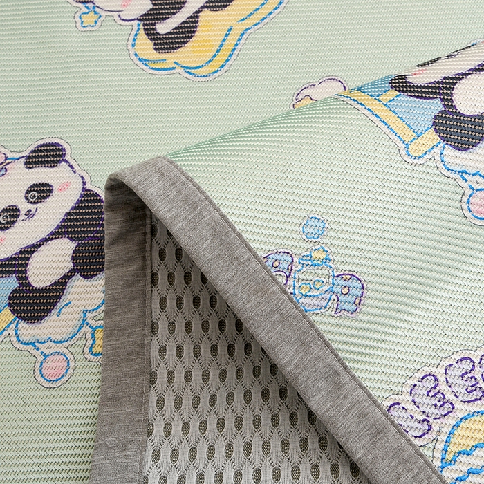 91家纺网 家纺一手货源 找家纺 萌宝家纺 2025新款7A抗菌儿童冰藤席卡通软席幼儿园冰丝席可定制 小熊猫