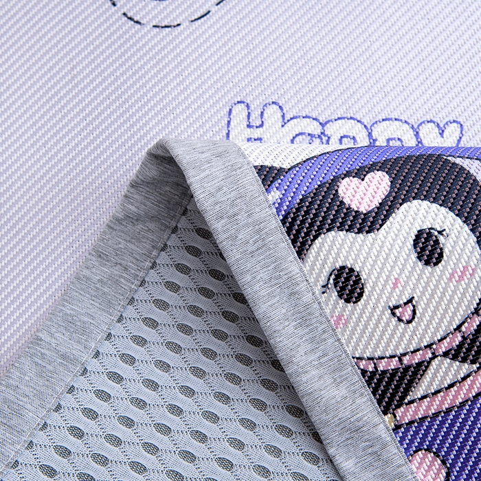 91家纺网 家纺一手货源 找家纺 萌宝家纺 2025新款7A抗菌儿童冰藤席卡通软席幼儿园冰丝席可定制 紫色精灵