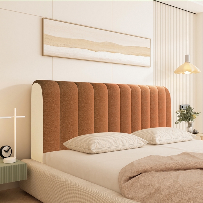 沐沐家纺 2026新款絮语床头罩靠背 元气橙