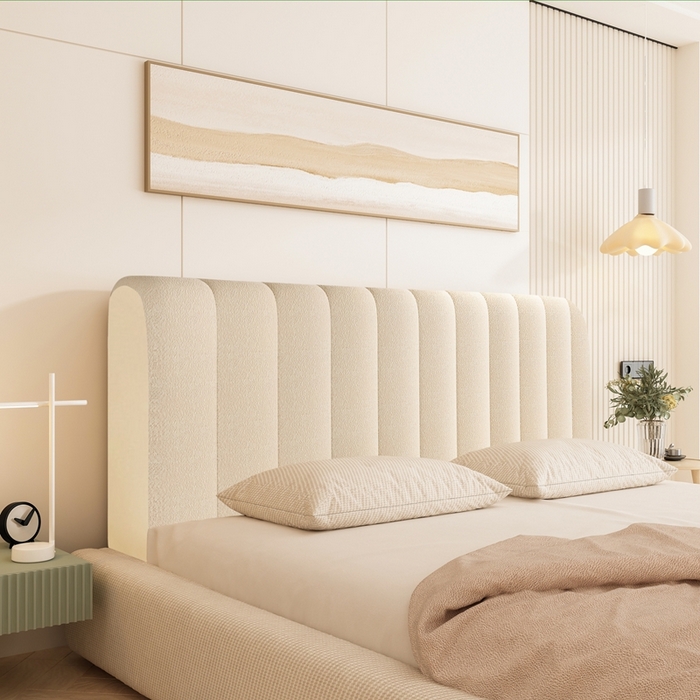 沐沐家纺 2026新款絮语床头罩靠背 奶油白