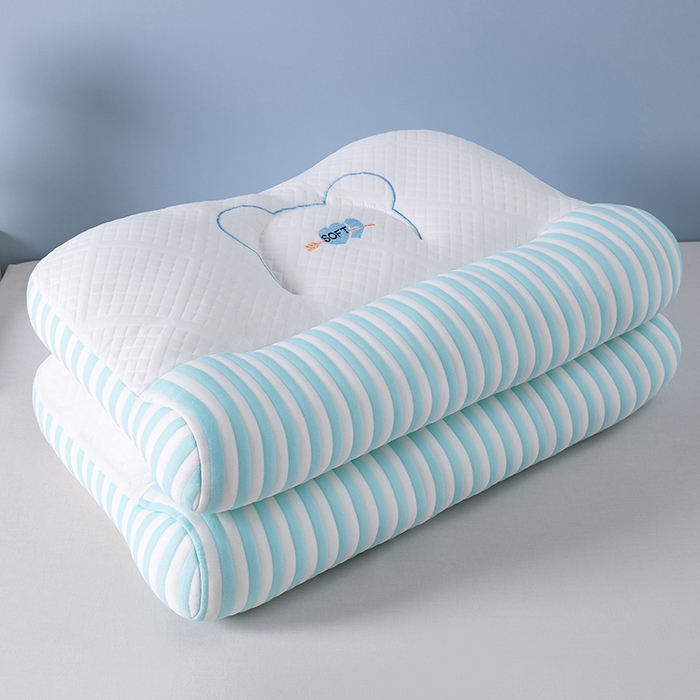 91家纺网 家纺一手货源 找家纺 小米枕芯 2025新款一箭双心护颈枕头枕芯 蓝色一对