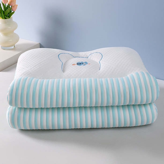 91家纺网 家纺一手货源 找家纺 小米枕芯 2025新款一箭双心护颈枕头枕芯 蓝色一只