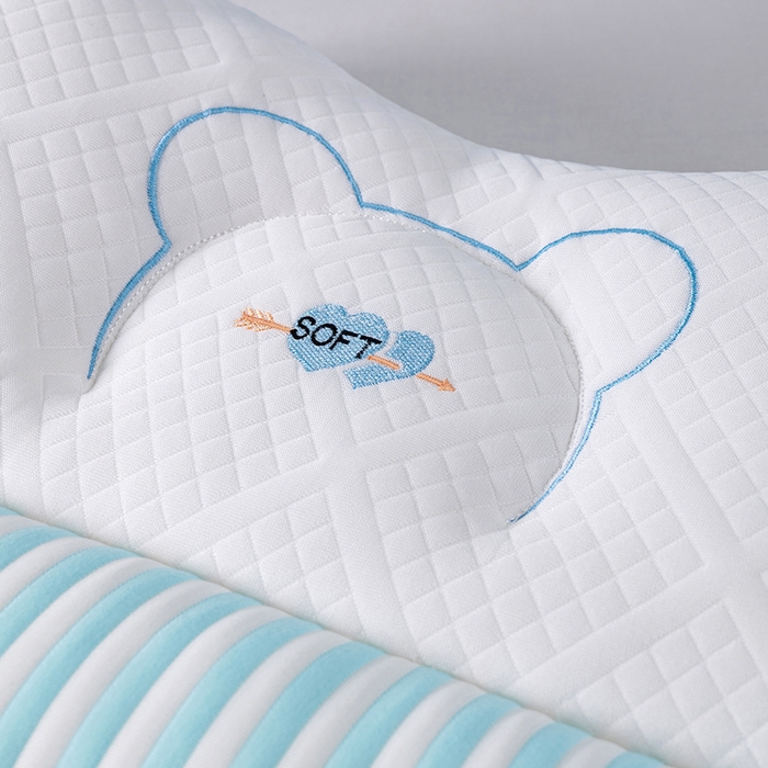 91家纺网 家纺一手货源 找家纺 小米枕芯 2025新款一箭双心护颈枕头枕芯 蓝色一只