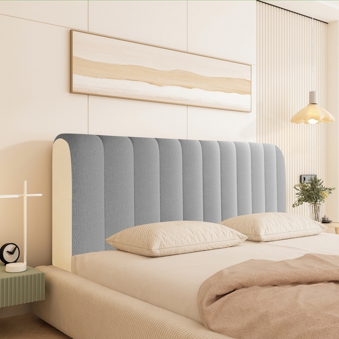 沐沐家纺 2026新款絮语床头罩靠背 暮云灰