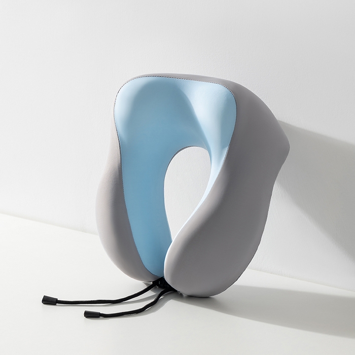 91家纺网 家纺一手货源 找家纺 小米枕芯 2025新款记忆棉凉感U型枕飞机护颈枕旅行枕便携脖子靠枕坐车睡觉神器三色 浅灰 24*29*14cm/只-简装