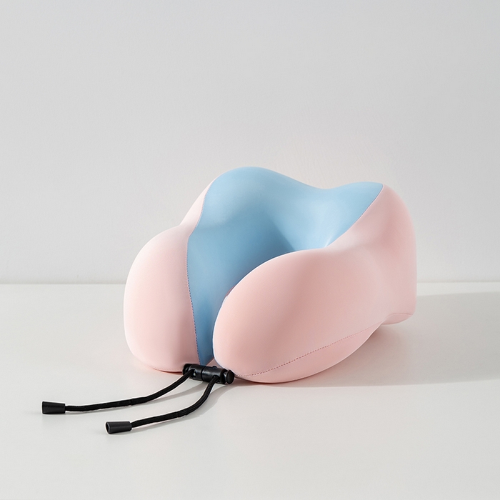 91家纺网 家纺一手货源 找家纺 小米枕芯 2025新款记忆棉凉感U型枕飞机护颈枕旅行枕便携脖子靠枕坐车睡觉神器三色 樱花粉 24*29*14cm/只-简装