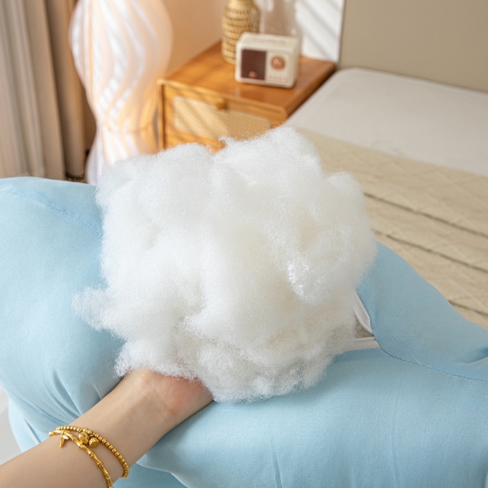 91家纺网 家纺一手货源 找家纺 沐沐家纺 2026新款小雪球床头靠背 蓝色