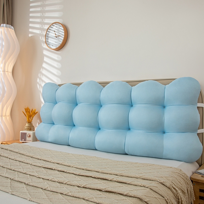 沐沐家纺 2026新款小雪球床头靠背 蓝色