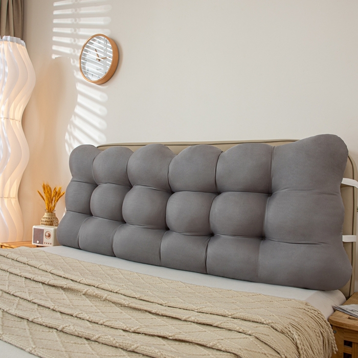 沐沐家纺 2026新款小雪球床头靠背 浅灰