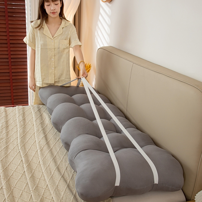 91家纺网 家纺一手货源 找家纺 沐沐家纺 2026新款小雪球床头靠背 浅灰