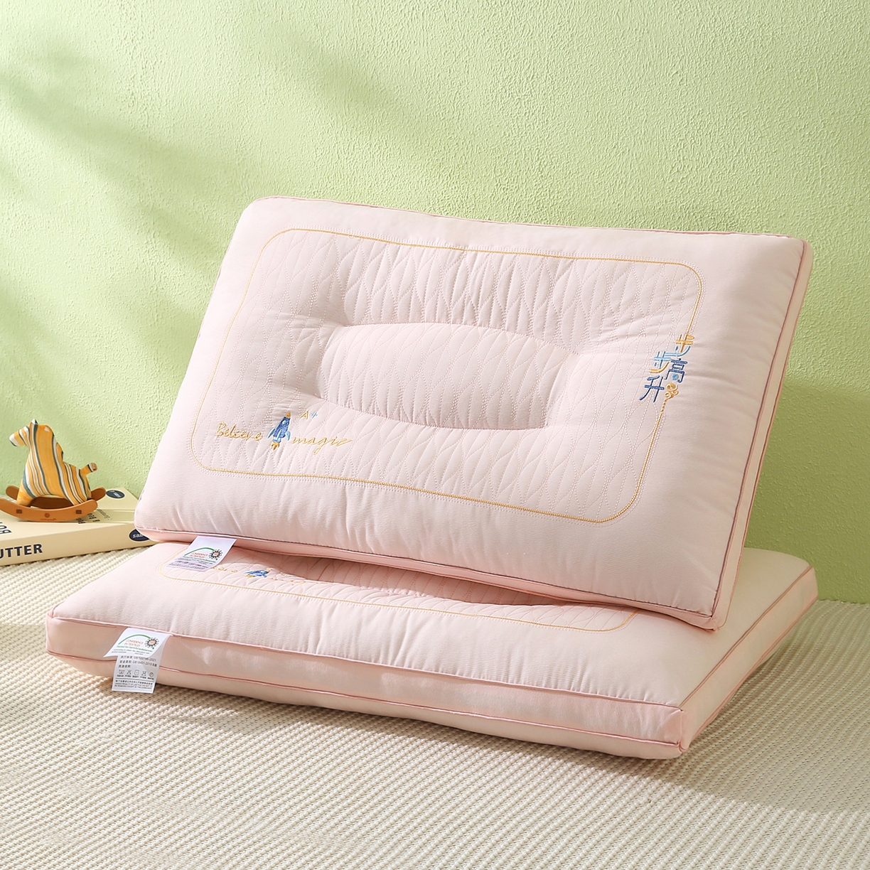 91家纺网 家纺一手货源 找家纺 （总）橘夏家纺 2025新款步步高升枕头枕芯