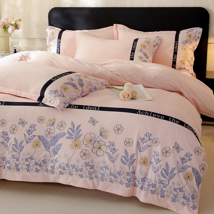 91家纺网 家纺一手货源 找家纺 唐人居 2025新款宝宝绒绣花四件套-塞纳河畔 塞纳河畔-浅粉