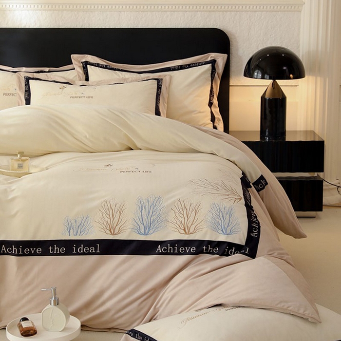 91家纺网 家纺一手货源 找家纺 唐人居 2025新款宝宝绒绣花四件套-塞纳河畔 塞纳河畔-卡其