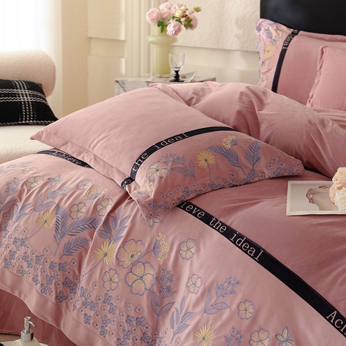 91家纺网 家纺一手货源 找家纺 唐人居 2025新款宝宝绒绣花四件套-塞纳河畔 塞纳河畔-豆沙