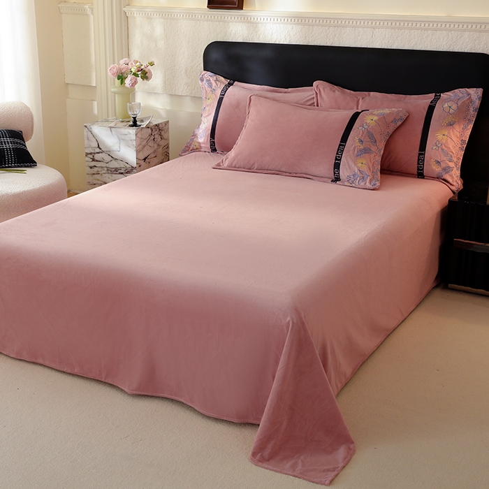 91家纺网 家纺一手货源 找家纺 唐人居 2025新款宝宝绒绣花四件套-塞纳河畔 塞纳河畔-豆沙