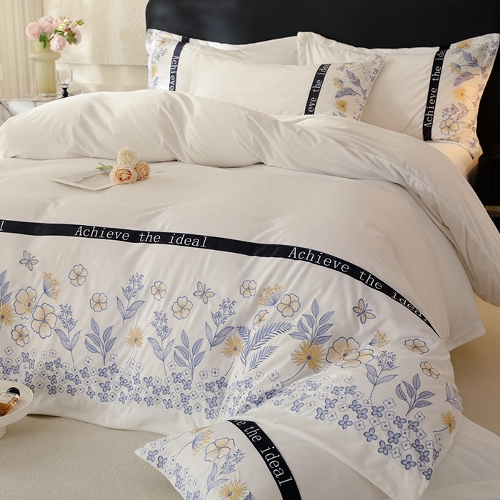 91家纺网 家纺一手货源 找家纺 唐人居 2025新款宝宝绒绣花四件套-塞纳河畔 塞纳河畔-米白