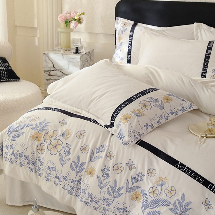 91家纺网 家纺一手货源 找家纺 唐人居 2025新款宝宝绒绣花四件套-塞纳河畔 塞纳河畔-米白