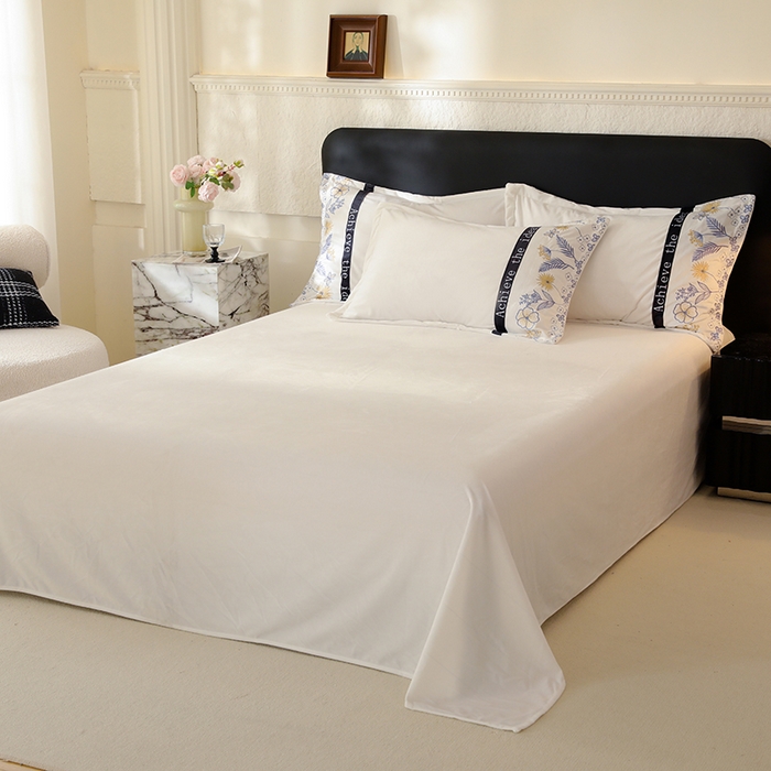 91家纺网 家纺一手货源 找家纺 唐人居 2025新款宝宝绒绣花四件套-塞纳河畔 塞纳河畔-米白