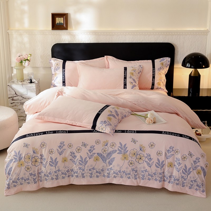 91家纺网 家纺一手货源 找家纺 唐人居 2025新款宝宝绒绣花四件套-塞纳河畔 塞纳河畔-浅粉