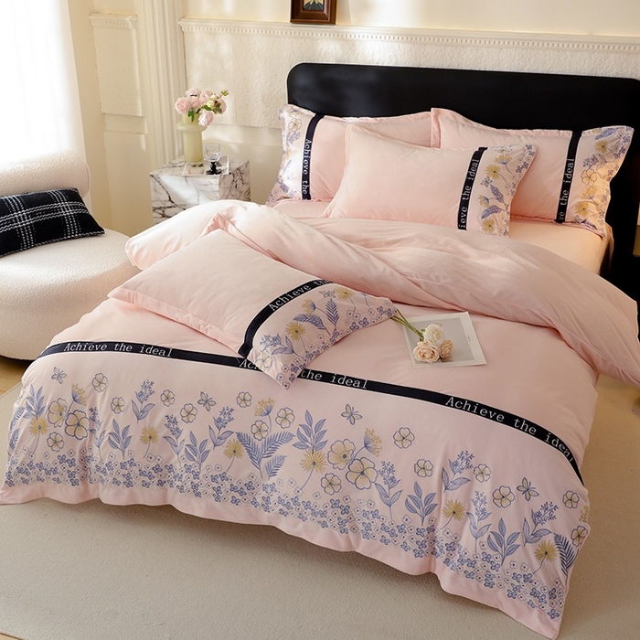 91家纺网 家纺一手货源 找家纺 唐人居 2025新款宝宝绒绣花四件套-塞纳河畔 塞纳河畔-浅粉